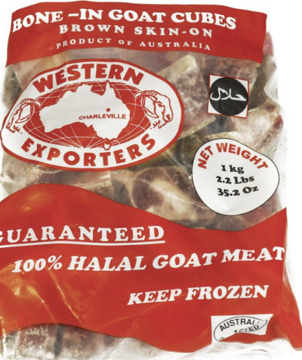 Bone In Goat Cubes (with skin) 1kg